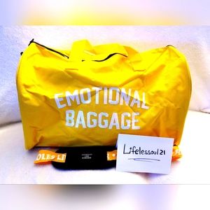Assholes live forever duffle bag Emotional Baggage yellow